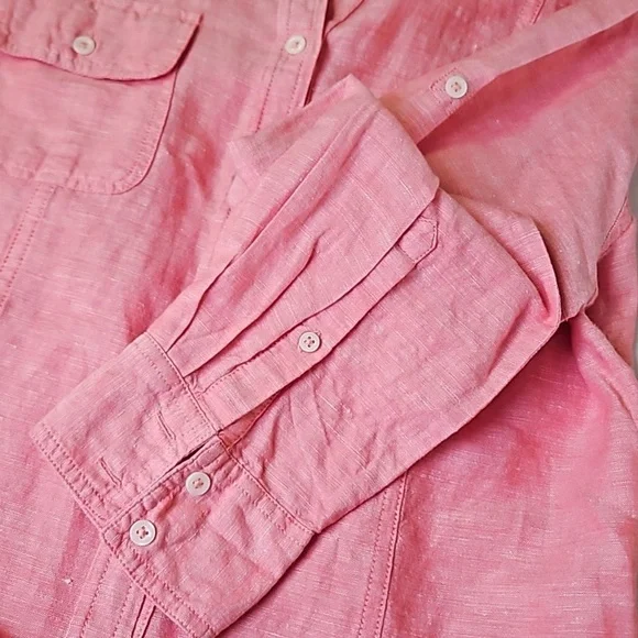 Banana Republic Soft Wash Shirt Linen Blend Medium VGUC - Picture 9 of 10